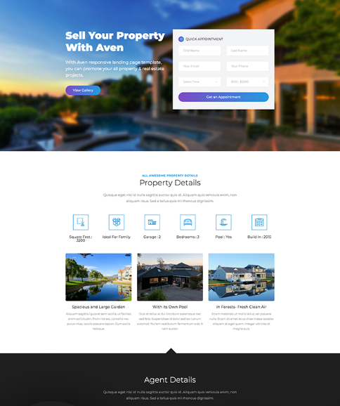 Exclusive Property Landing Page